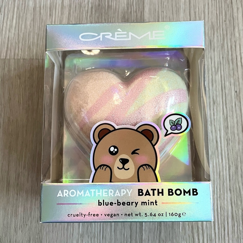 The Crème Shop Aromatherapy Bath Bomb Blue-Bery Mint Heart Shaped Blueberry
